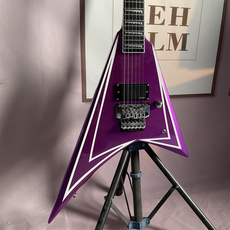 Purple Electric Guitar Alexi Laiho VShape Floyd Rose Bridge Solid Body 6 strings