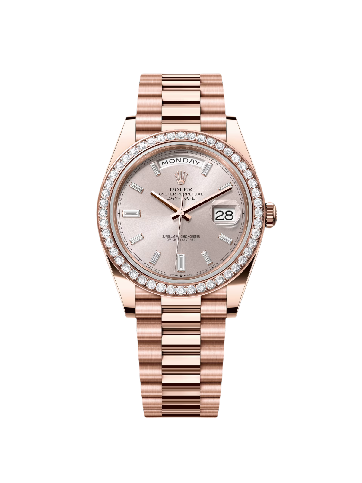 【Super Clone】RLX  Day-Date 40mm Sundust Diamonds Dial 228345rbr-0007