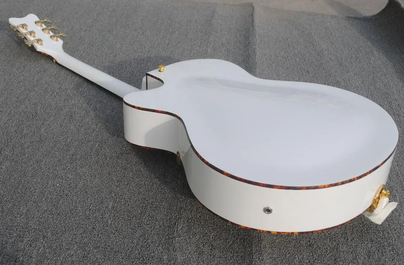 White G6120 Semi Hollow Body Jazz Electric Guitar Imperial Tuners,Double F Holes