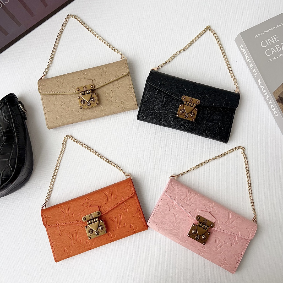 Louis Vuitton Embossed Monogram Wallet Crossbody Phone Bag