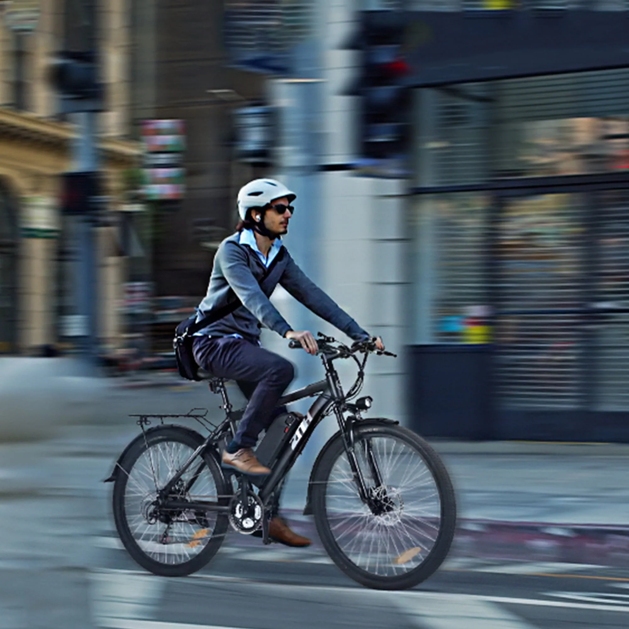 ZNH 26in Electric Mountain Bike, 350W, 36V 10Ah, Black