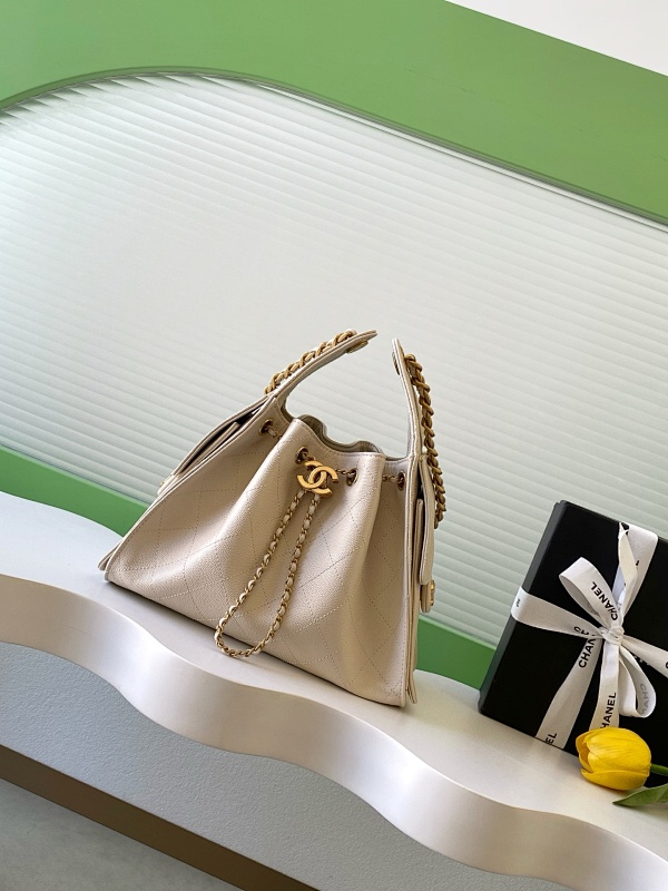 Chanel Drawstring Hobo Bag Cream