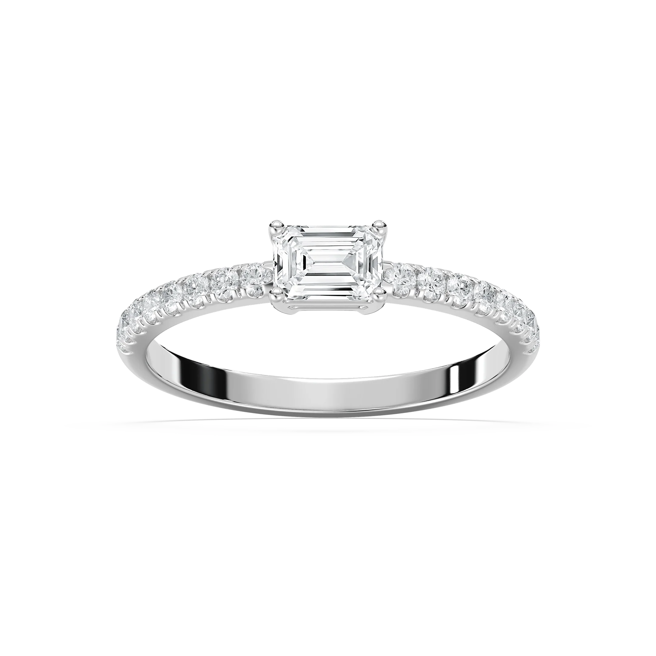 Emrys 3/5 ctw Emerald Lab Grown Diamond Petite East West Side Stone Promise Ring