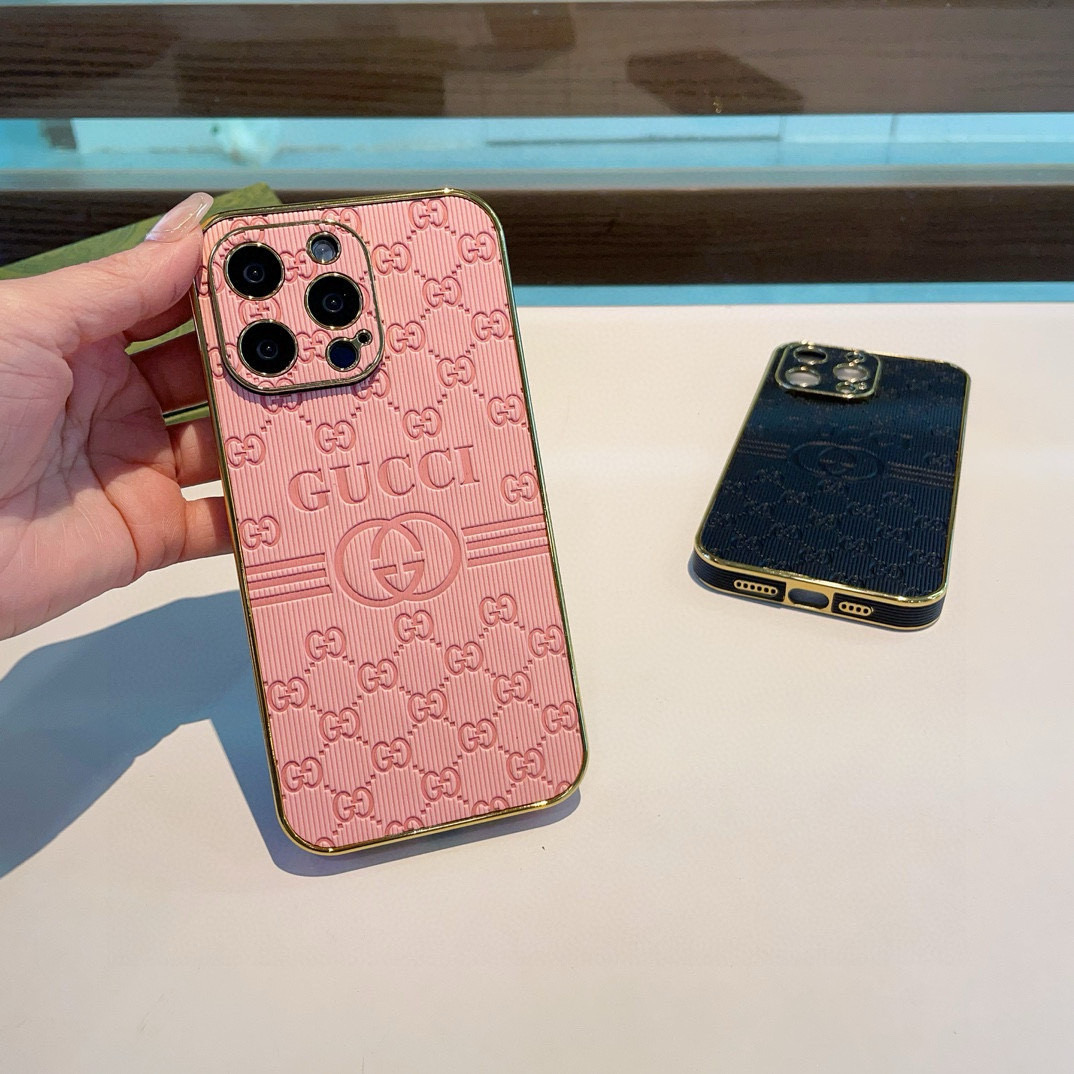 Gucci Electroplated Side Embossed Phone Case | Full Coverage Precision Cutout