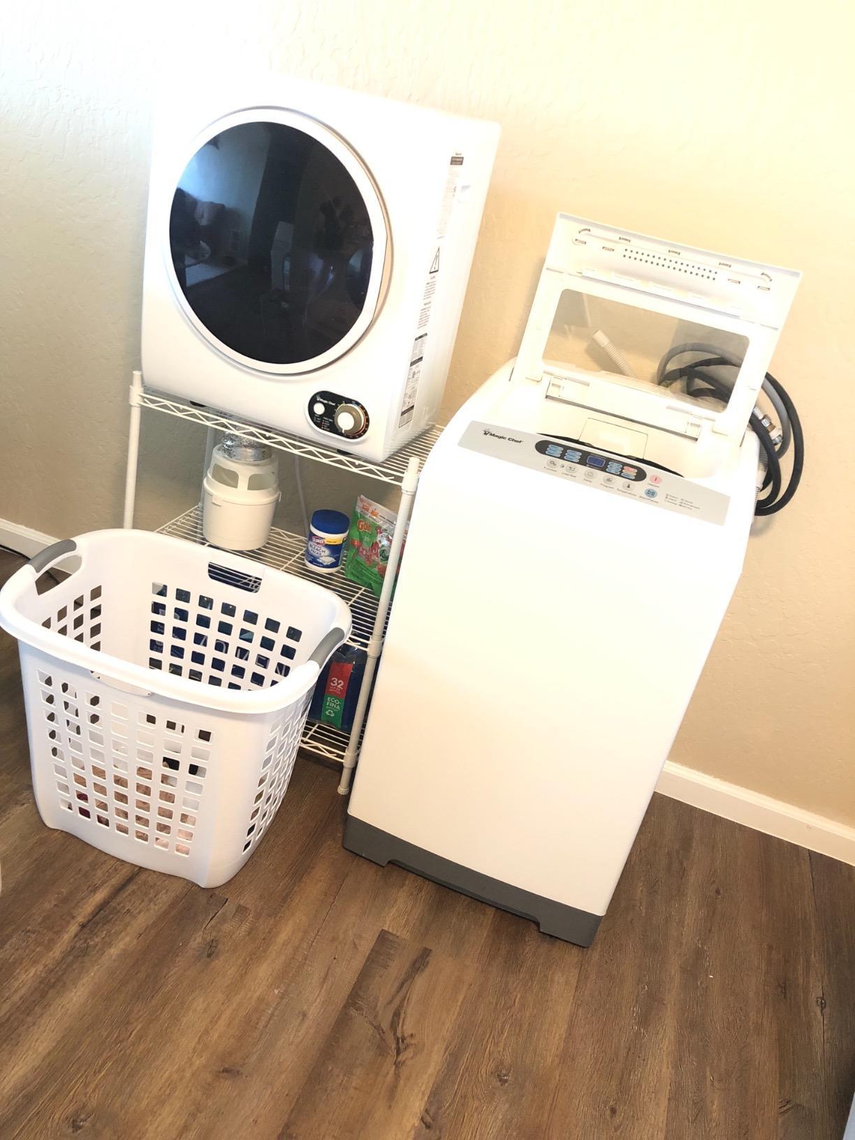 Magic Chef Compact Electric White MCSDRY15W 1.5 cu. ft. Laundry