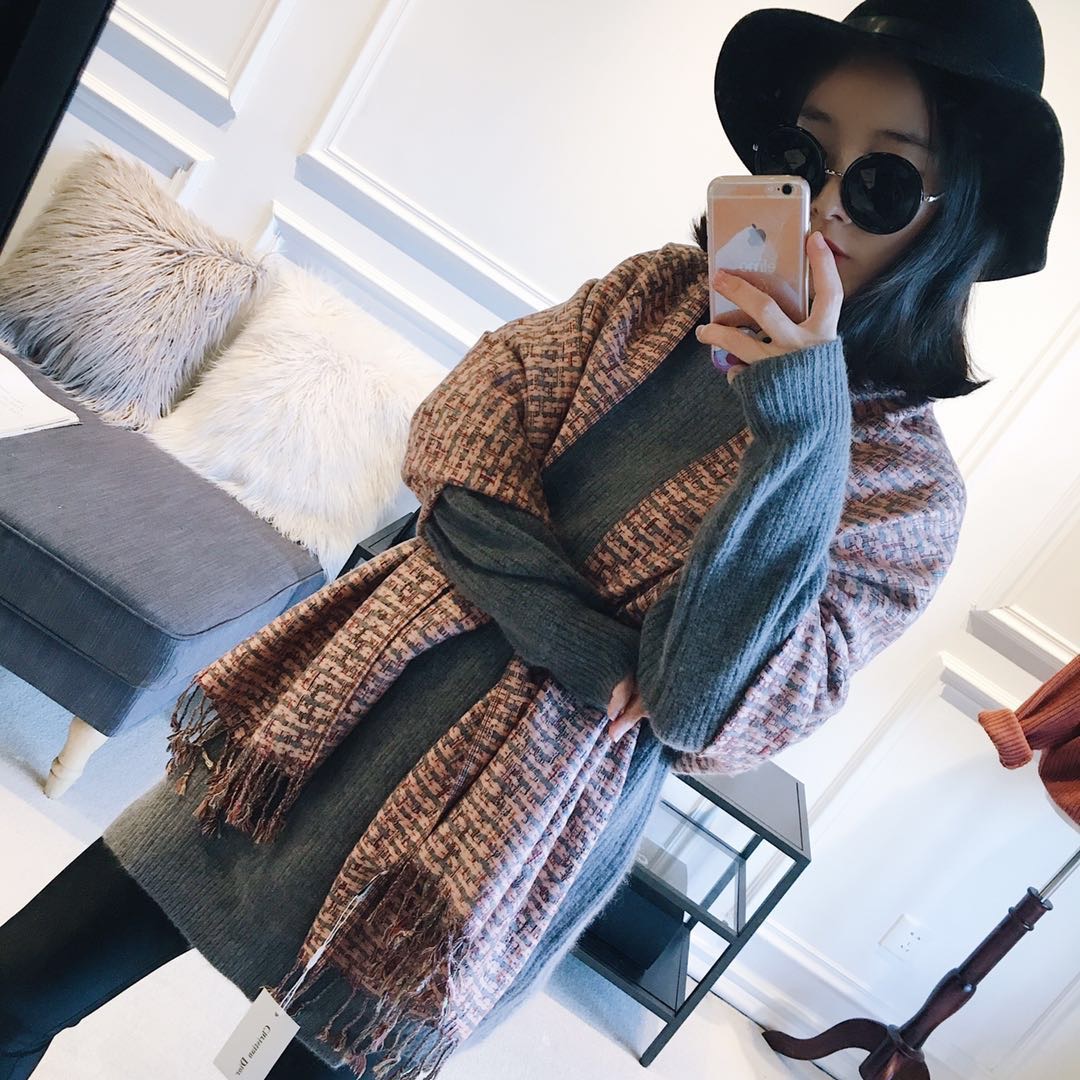 Dior Houndstooth Cashmere Scarf Multicolour product images