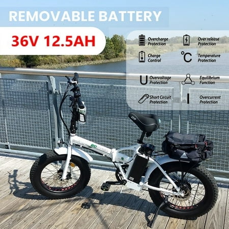 ECOTRIC 20in Folding Fat Tire Electric Bike, 500W