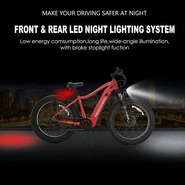 FICISOG 26in Fat Tire Electric Bike, Dual 500W Motors, 48V 15Ah