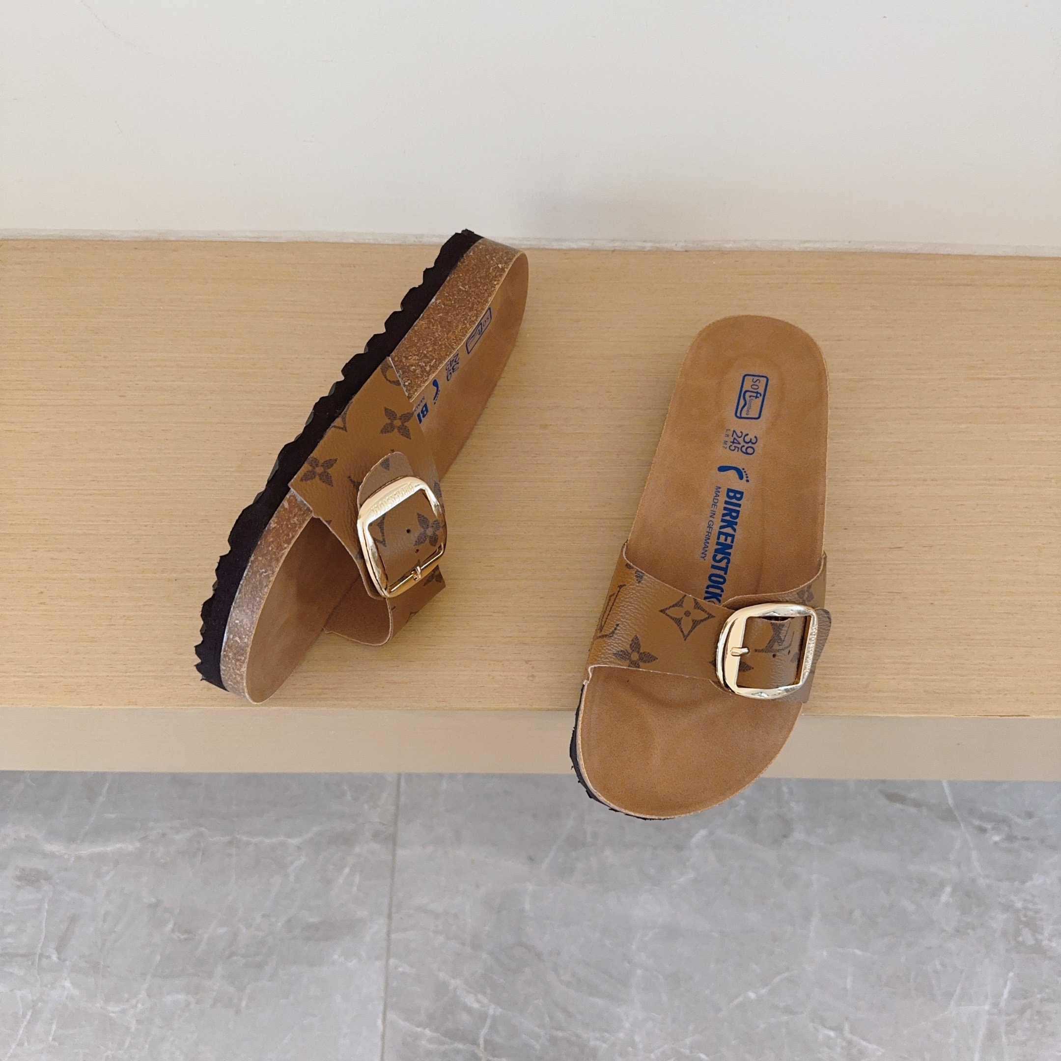 Birken-Style Big-Buckle Sandals