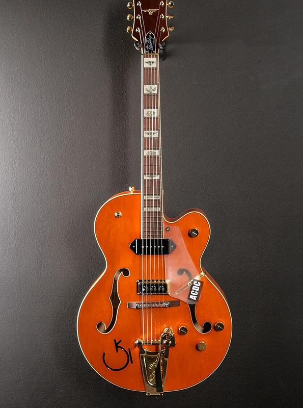 NEW EddieCochran Tribute Orange Hollow Body Electric Guitar Western Maple Stain
