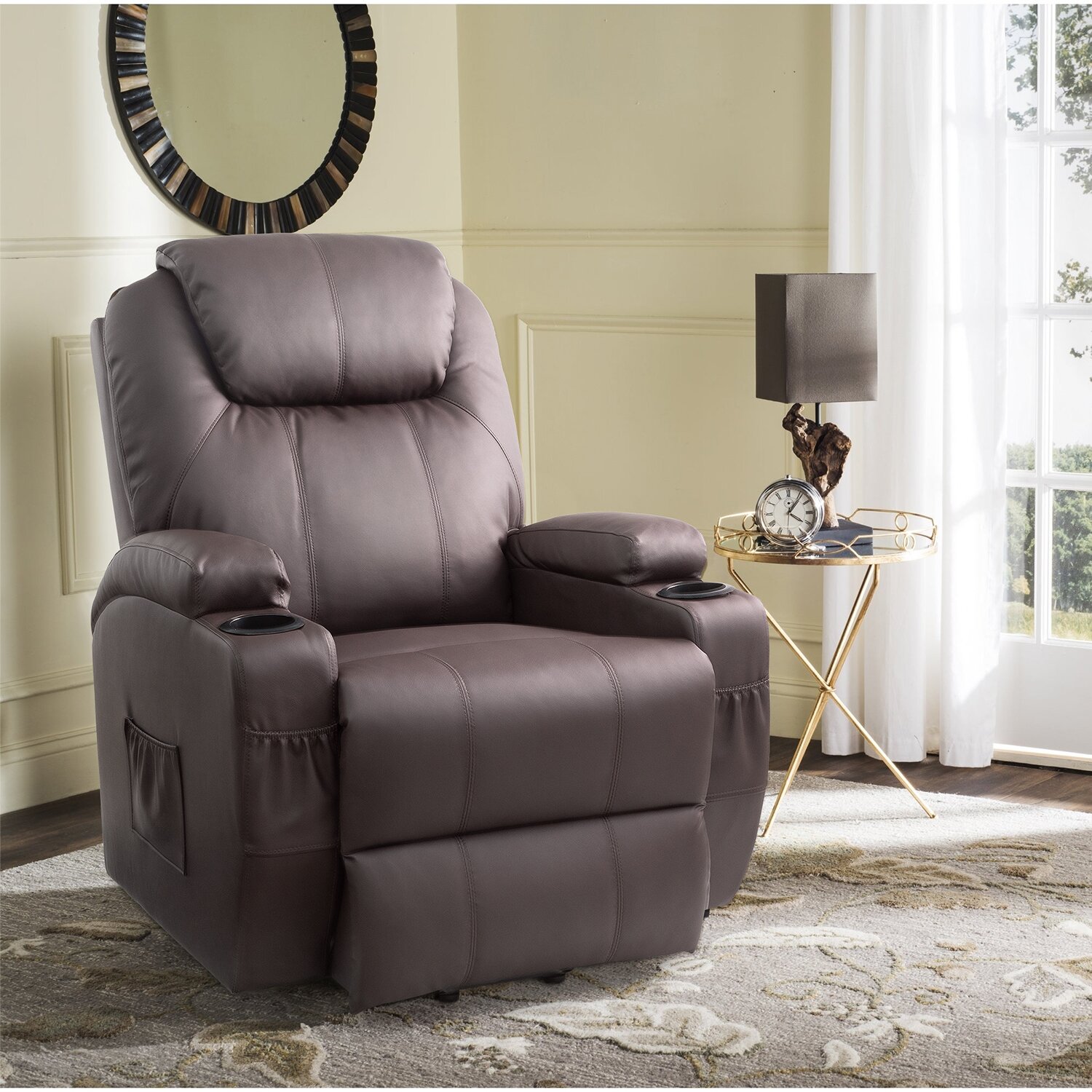 Faux Leather Power Lift Recliner Chair with Massage and Heating