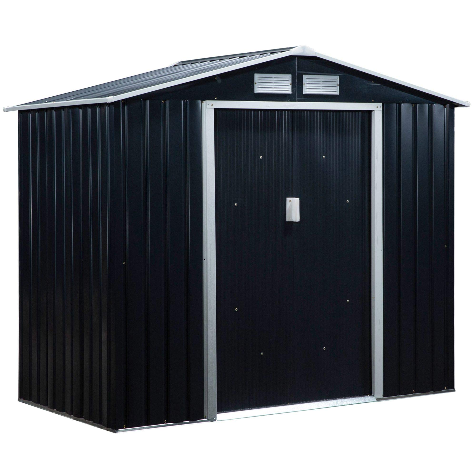 7' x 4' x 6' Garden storage shed metal tool shed with floor