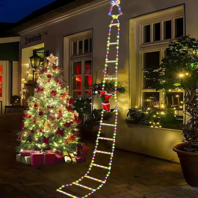 🎅✨ Christmas Santa Climbing Stairs Light 🌲🎁