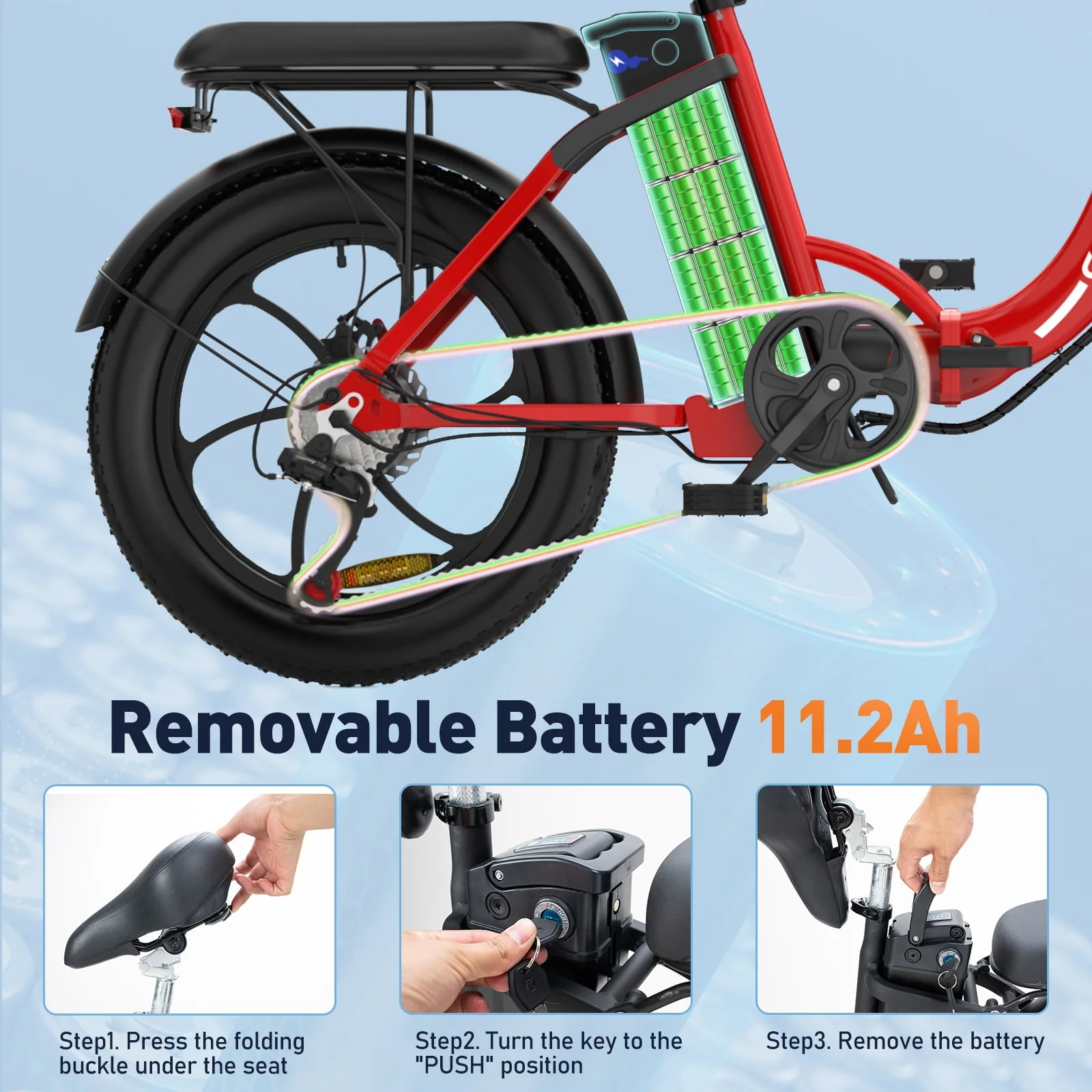 COLORWAY BK6M 20in Fat Tire Electric Bike, 500W, 36V 11.2Ah
