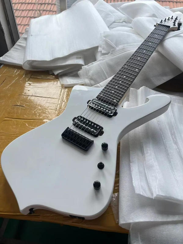 High Quality 8-string Special-shaped Electric Guitar, White Body Natural Color