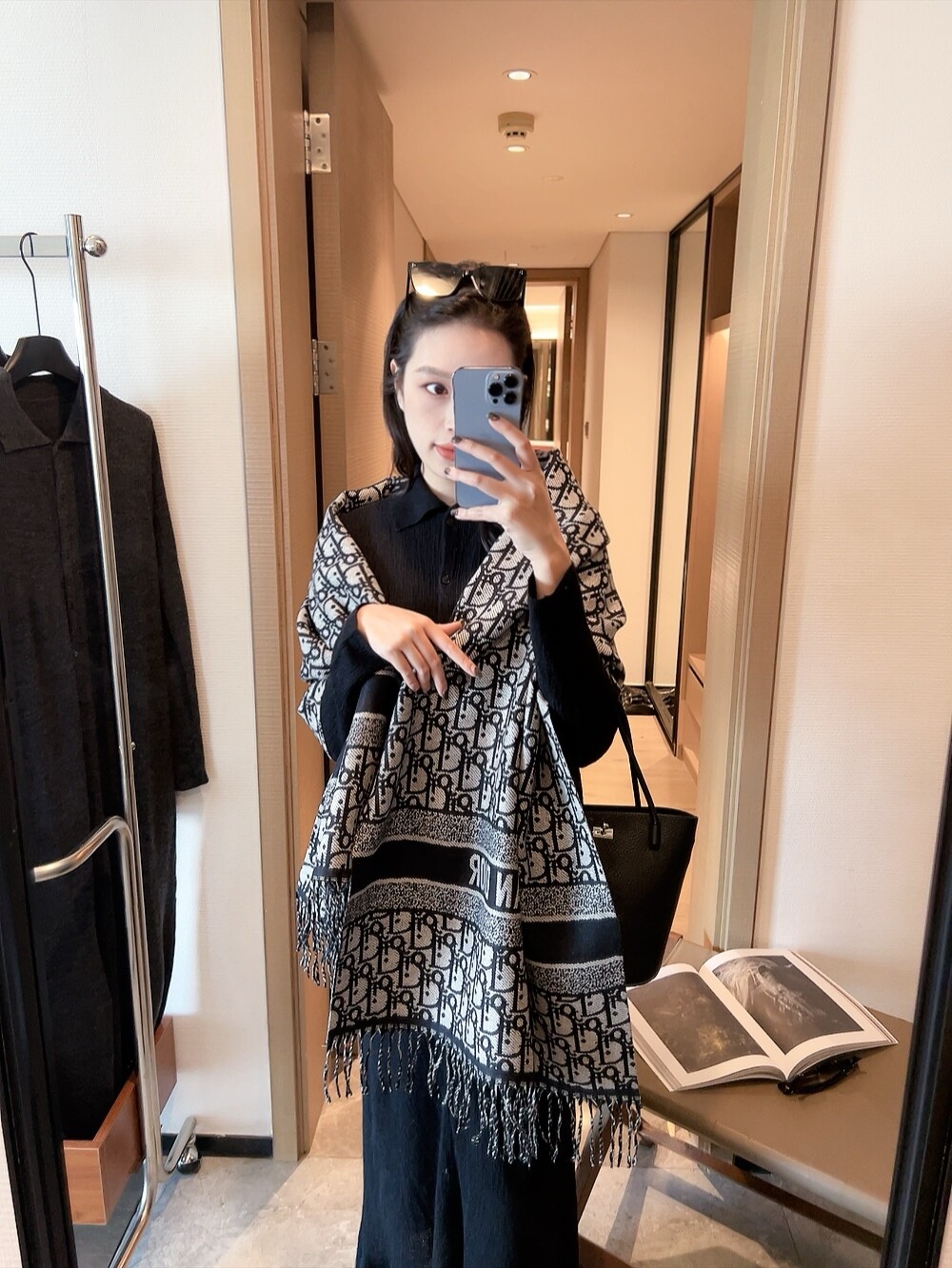 Dior Oblique Scarf Black 65 x 180 cm product images