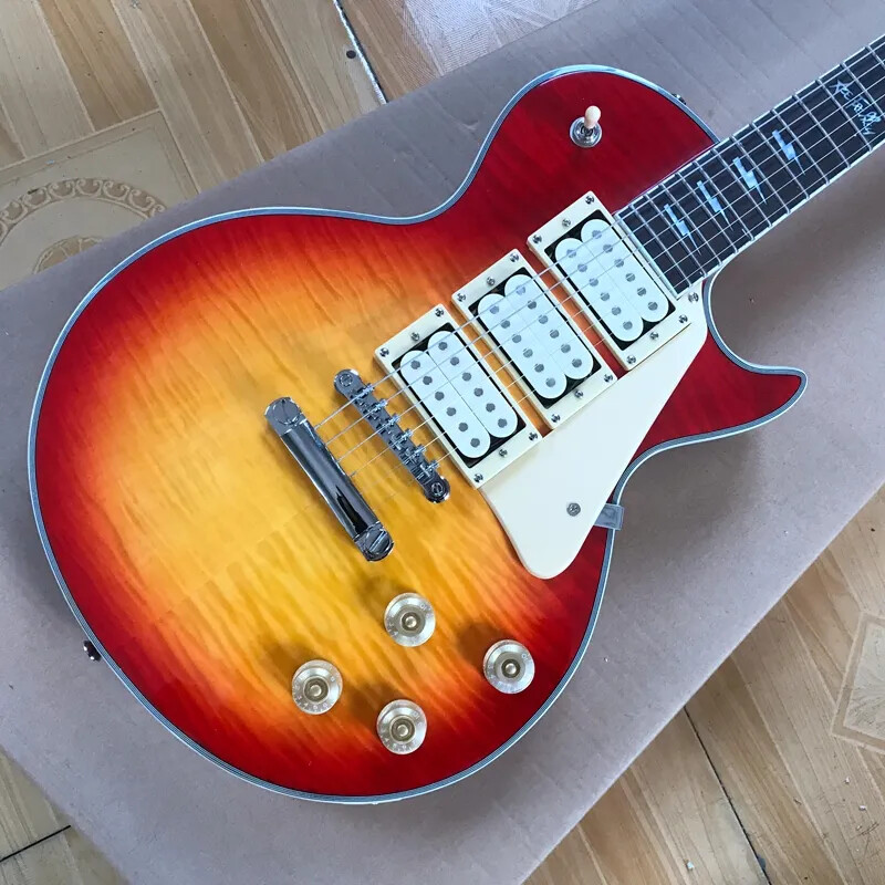 Ace Frehley Signature 3 Pickups Electric Guitar,High Quality Flamed Maple Wood