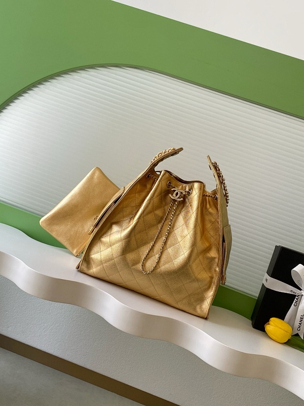 Chanel Metallic Hobo Bag Gold Large