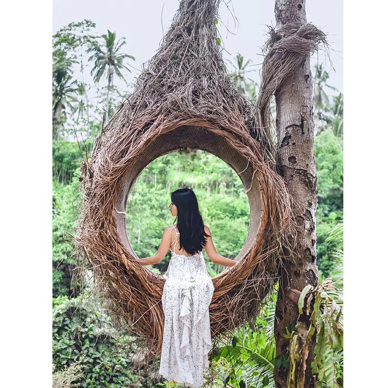 Shooting props creative swing rattan bird's nest chair landing