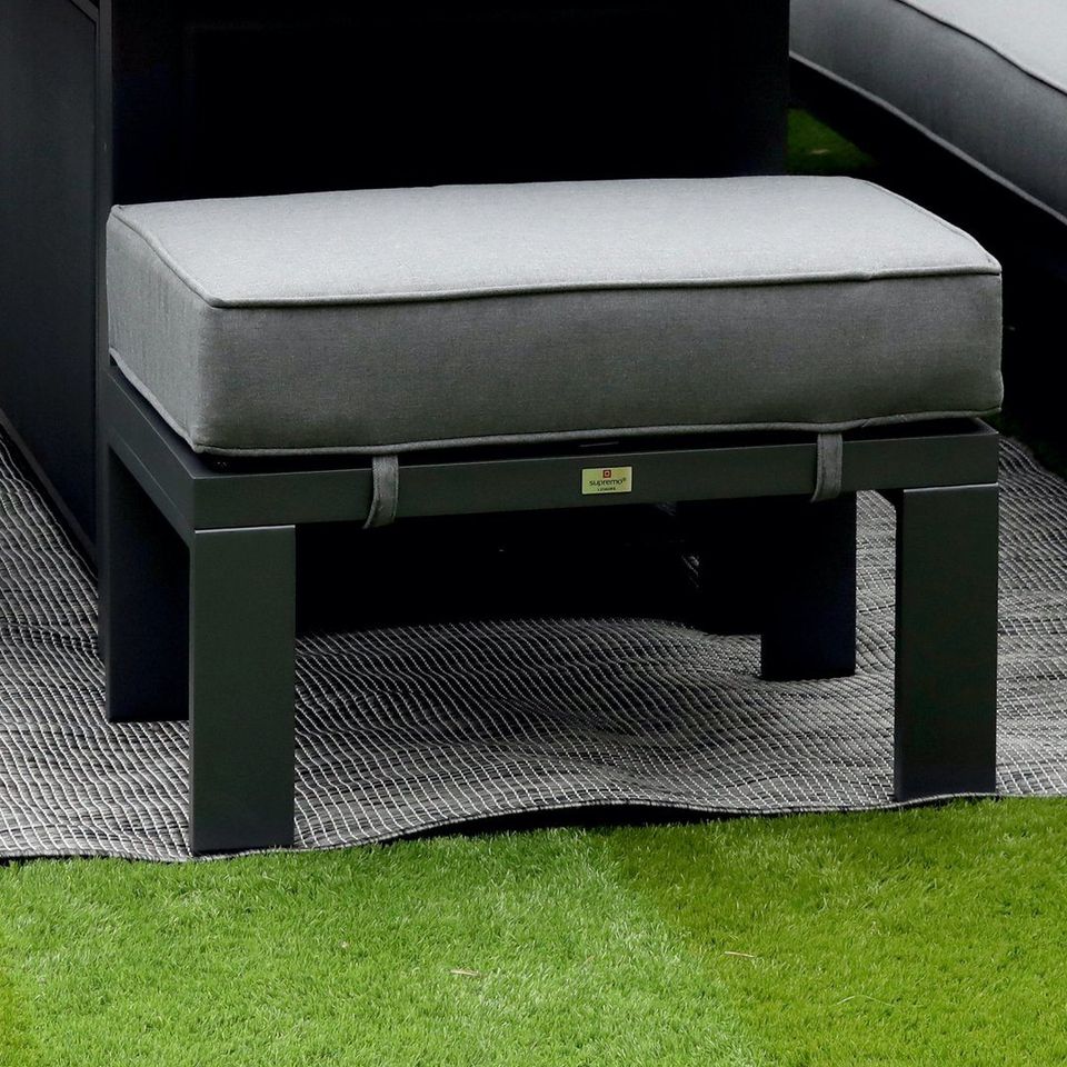 Monaco Luxury Large Grey Rattan Garden Sofa Set 10 Piece Semi