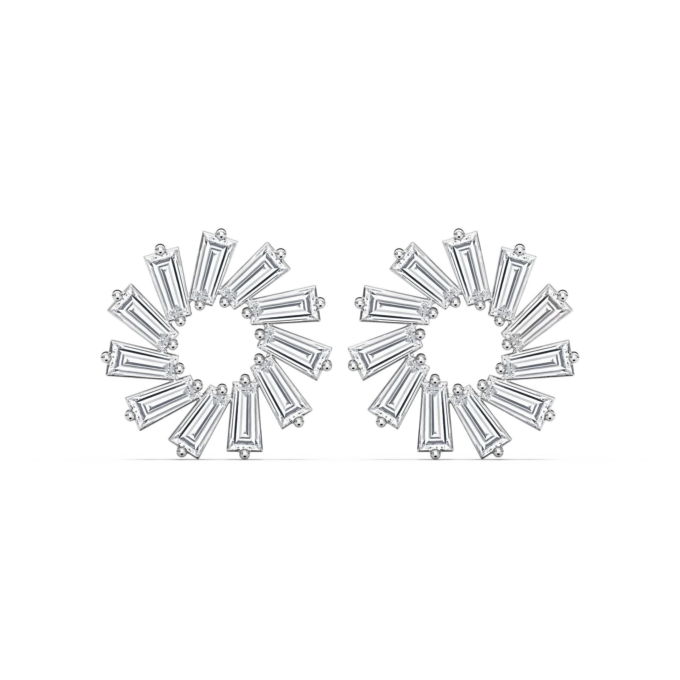 1/4 ctw Tapered Baguette Lab Grown Diamond Circular Earrings