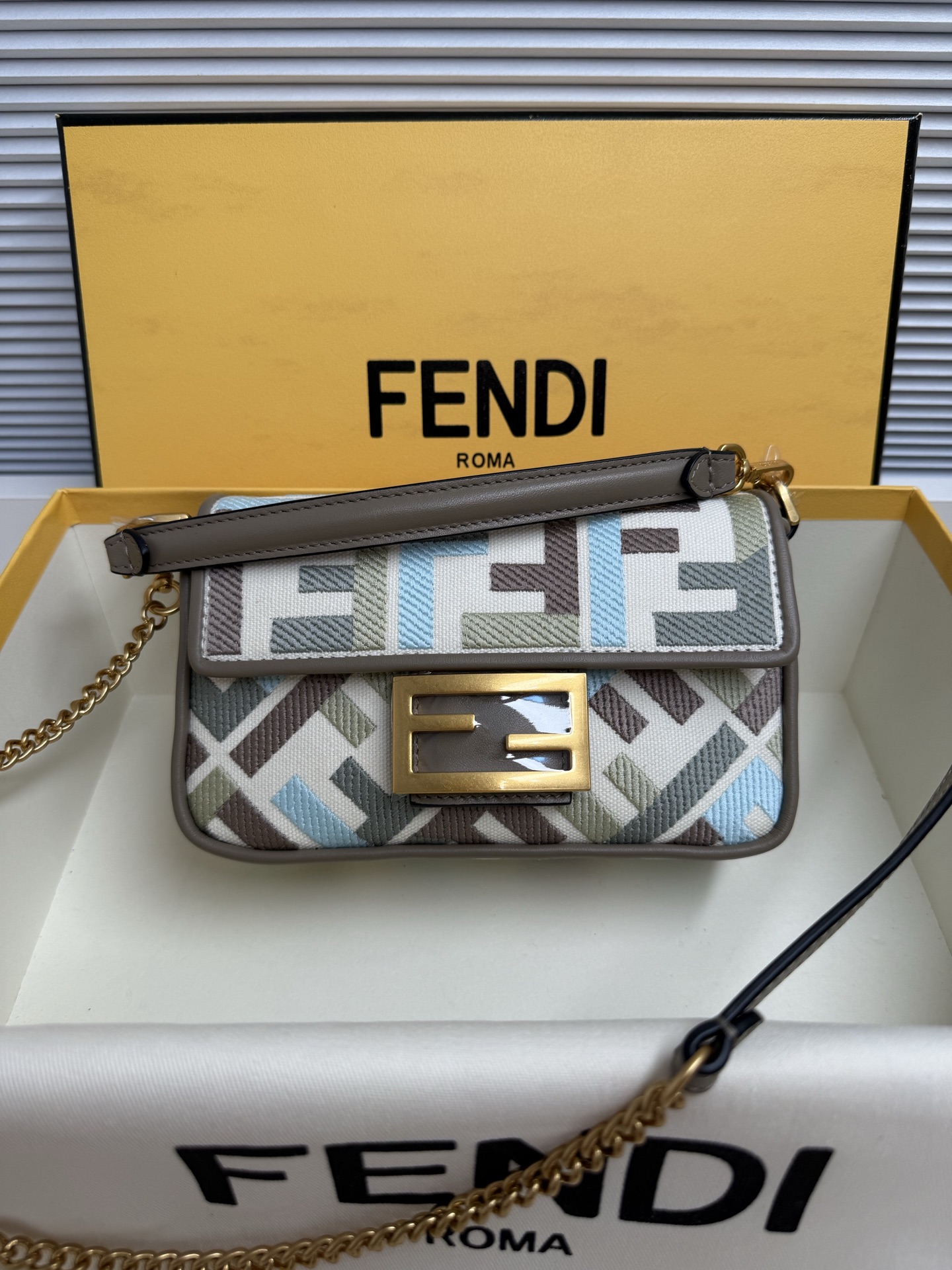 Fendi Mini Baguette FF Embroidery