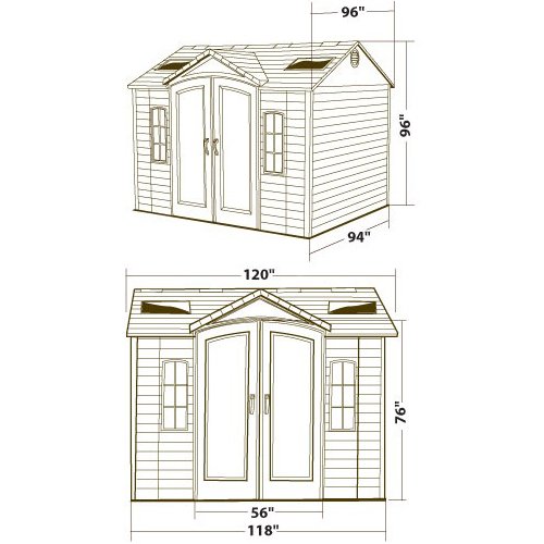 10x8 ft Storage Shed
