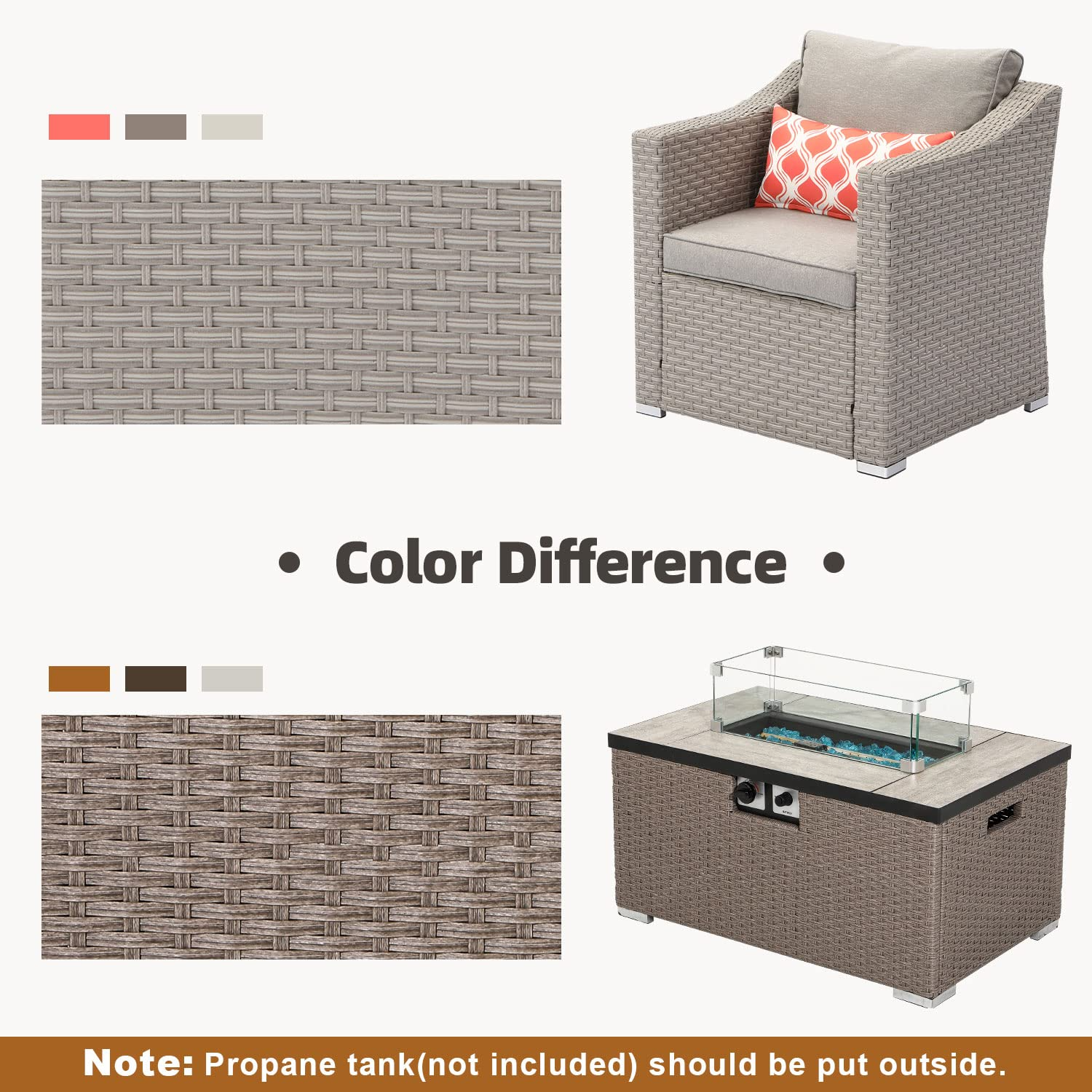 5-Pc Fire Pit Table Furniture
