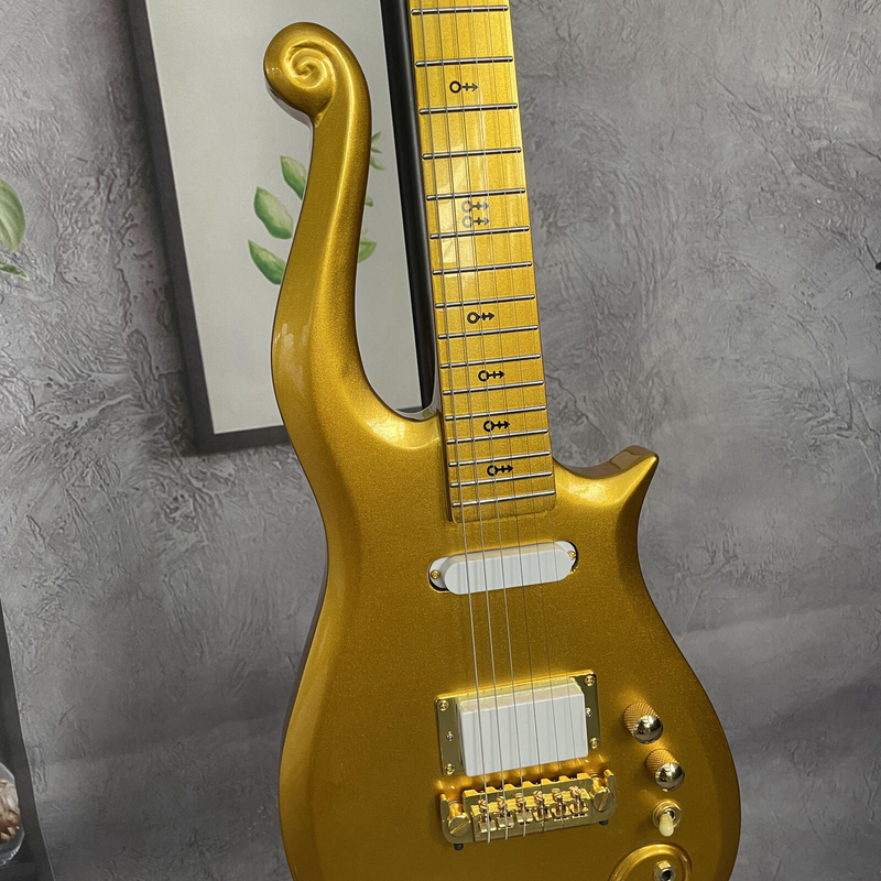 Prince Cloud Metallic Gold Body Electric Guitar SH Pickups 6 strings Top