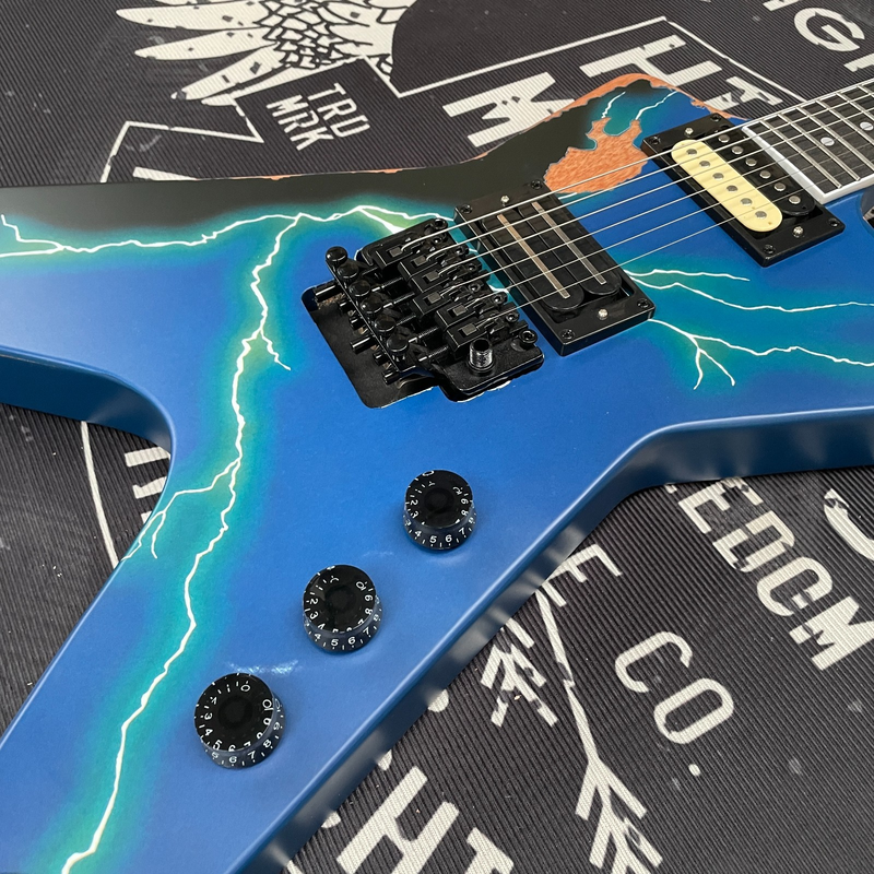 Relic Blue Dime Electric Guitar Aged Body Lightning Black Floyd Free Ship