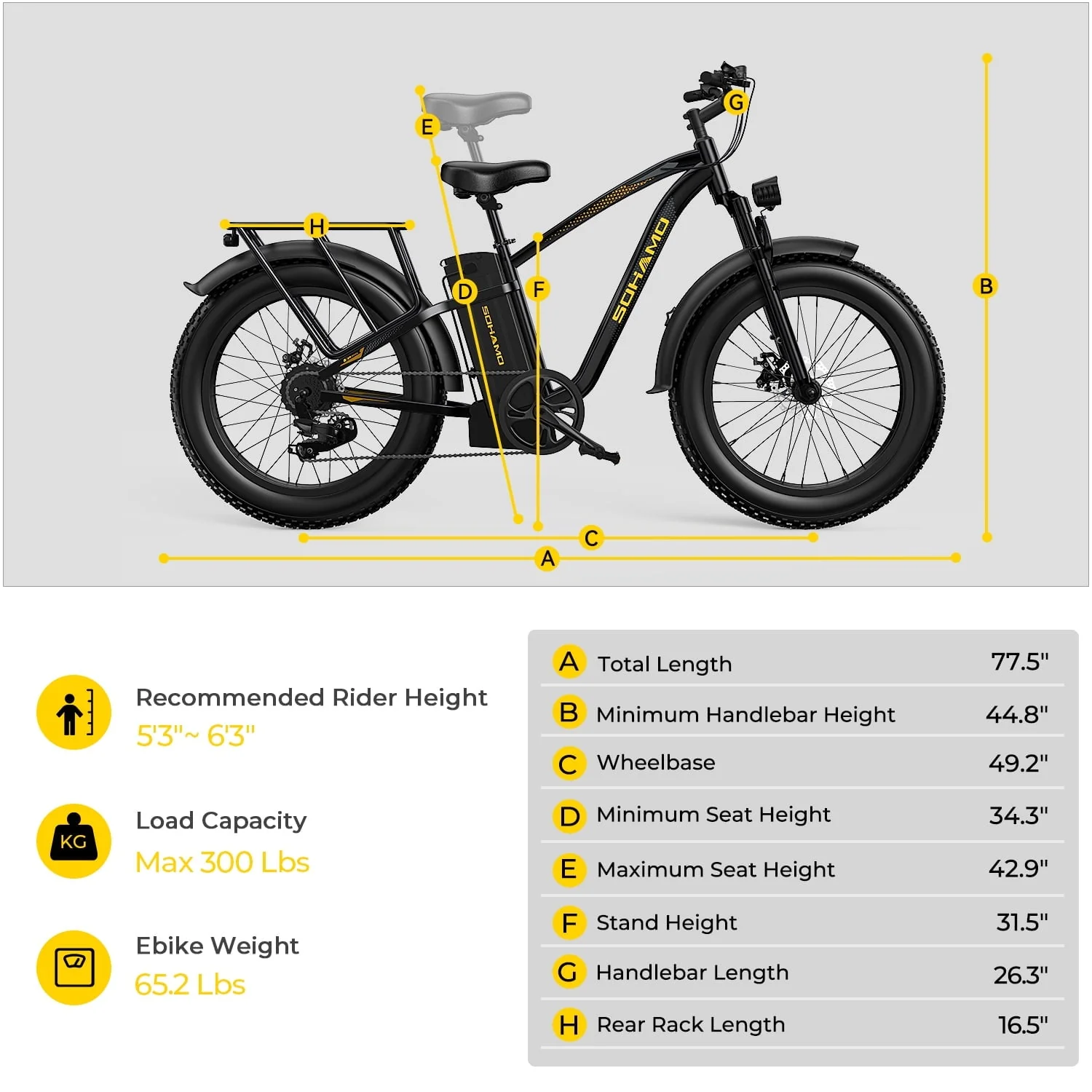 SOHAMO M3 26in Electric Mountain Bike, 750W, 48V 15Ah
