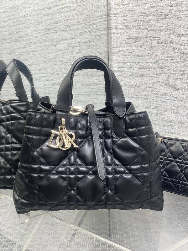 Dior Toujours Tote Bag Medium Black Cannage Upgraded