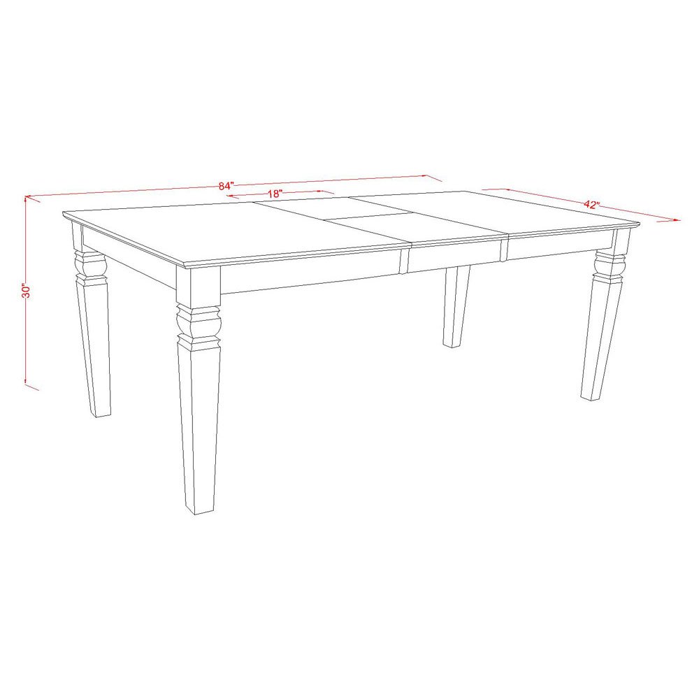 5Pc Rectangular 66/84 Inch Table with 18