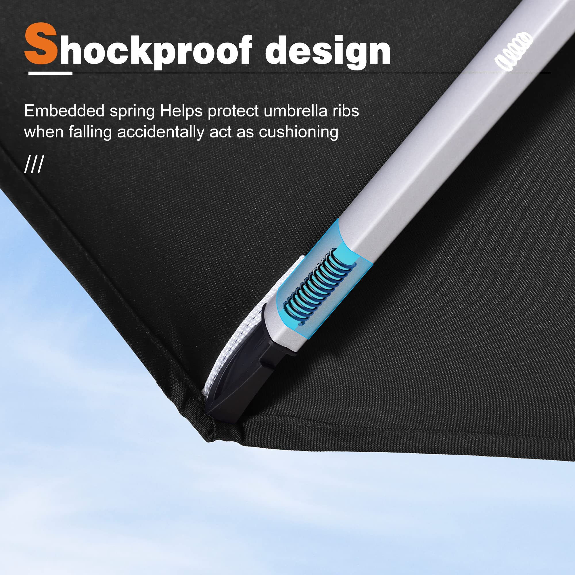 13 Ft Double Top Round Deluxe Patio Umbrella Offset Hanging