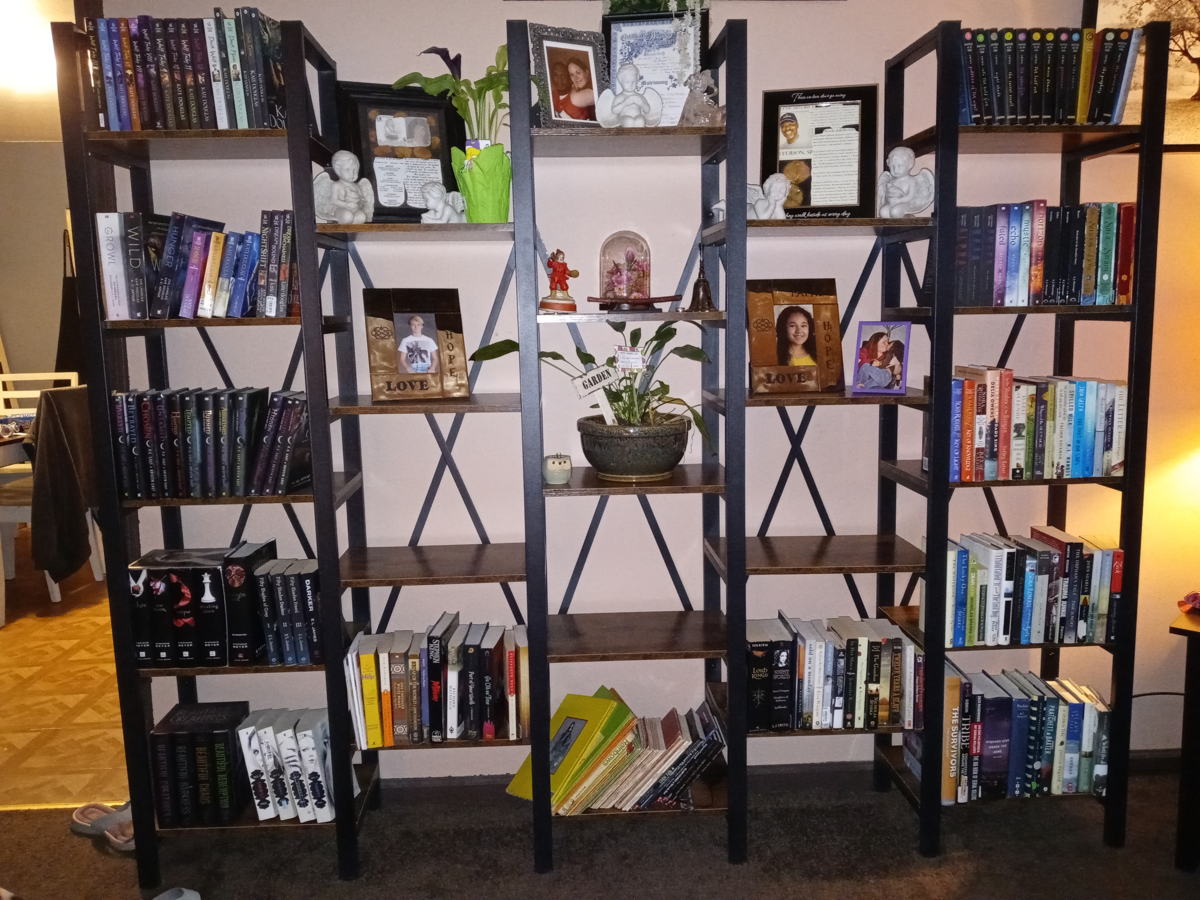 Rustic Super Wide 86 Inch 5 Tier Bookcase with 23 Shelves