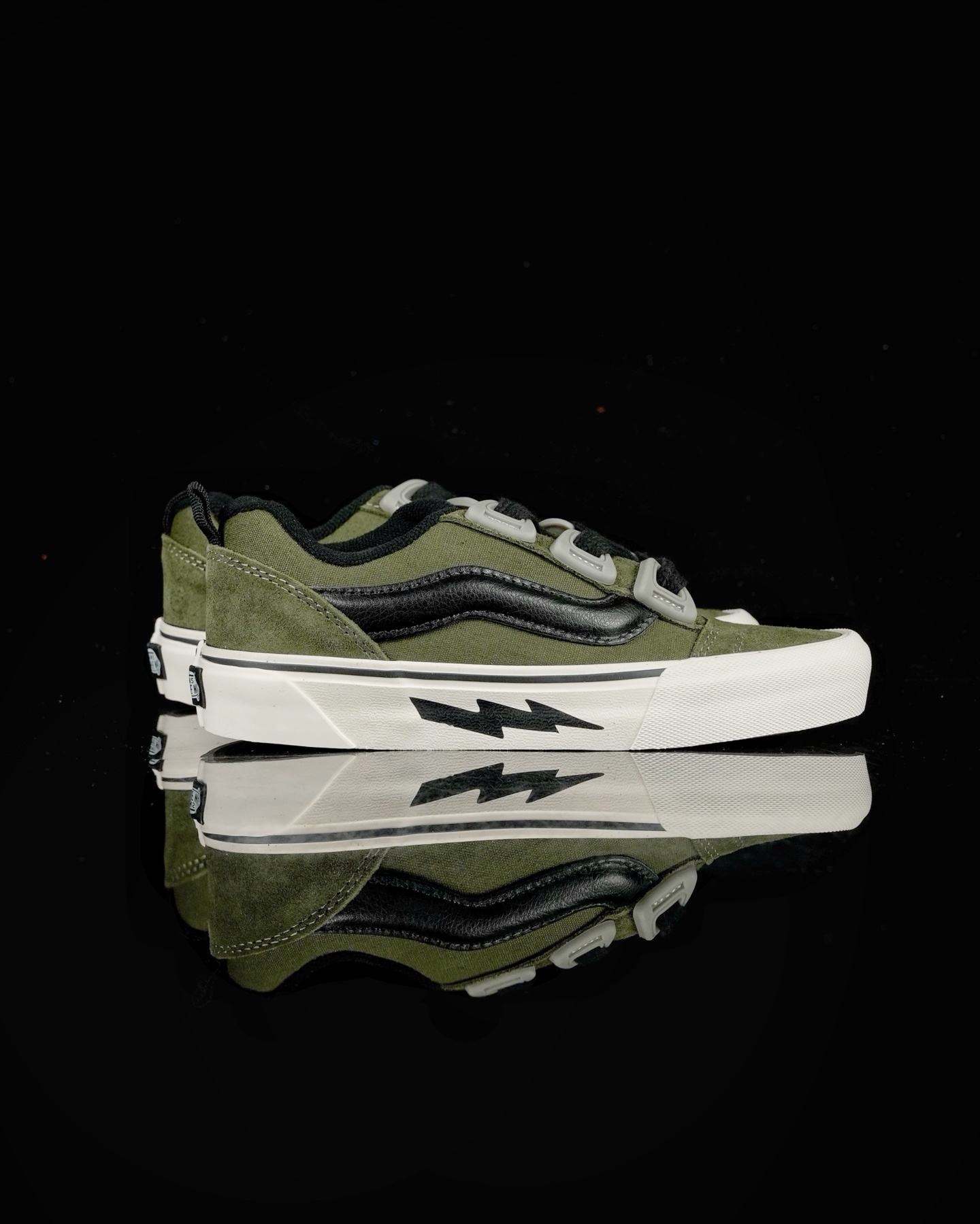 Vans Knu Skool Olive Green Lightning Chunky Sneakers