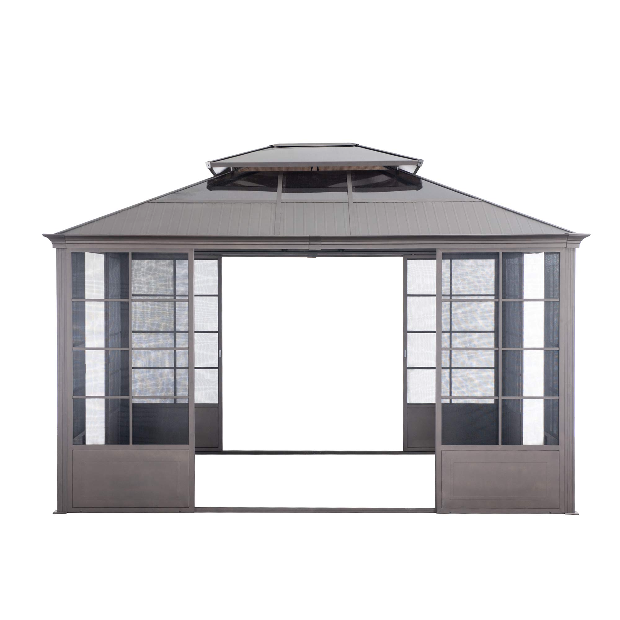 ft. Steel Screenhouse with 2-Tier Hardtop Hot Tub Gazebo