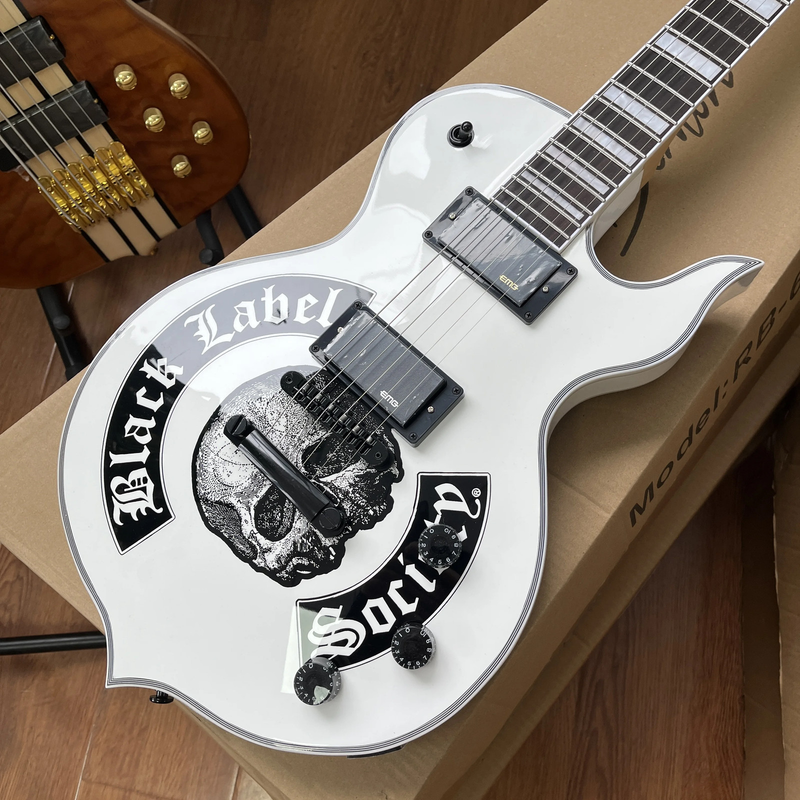 White Electric Guitar Zakk Wylde Audio Odin Grail Black Electric Guitar