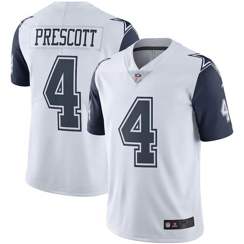 Dallas Cowboys Jersey White NO.4 PRESCOTT