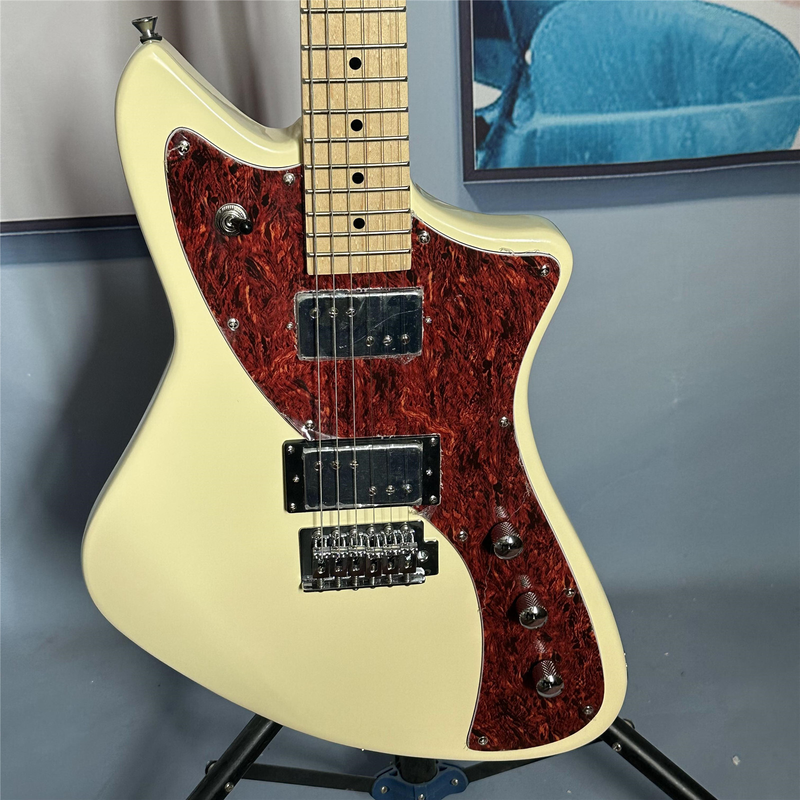 Cream Meteora Electric Guitar Solid Body Basswood Body Maple Fretboard 6 strings