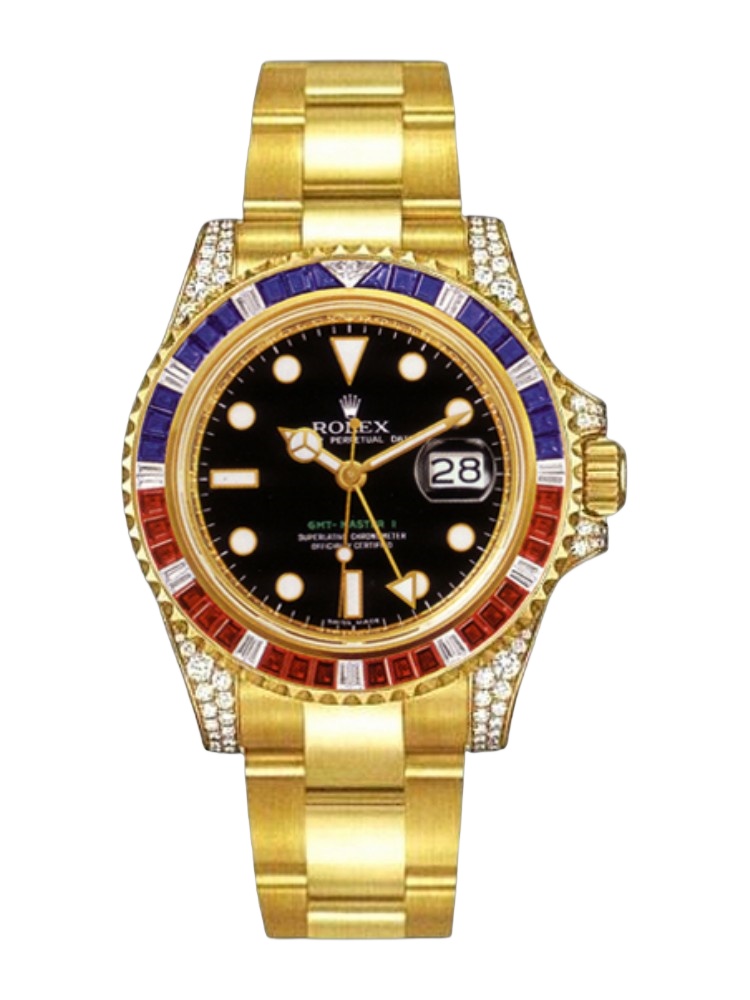 【Super Clone】Rolex GMT-Master II 116758 Oyster Bracelet Black Dial Diamonds 40mm Mens Replica Watch
