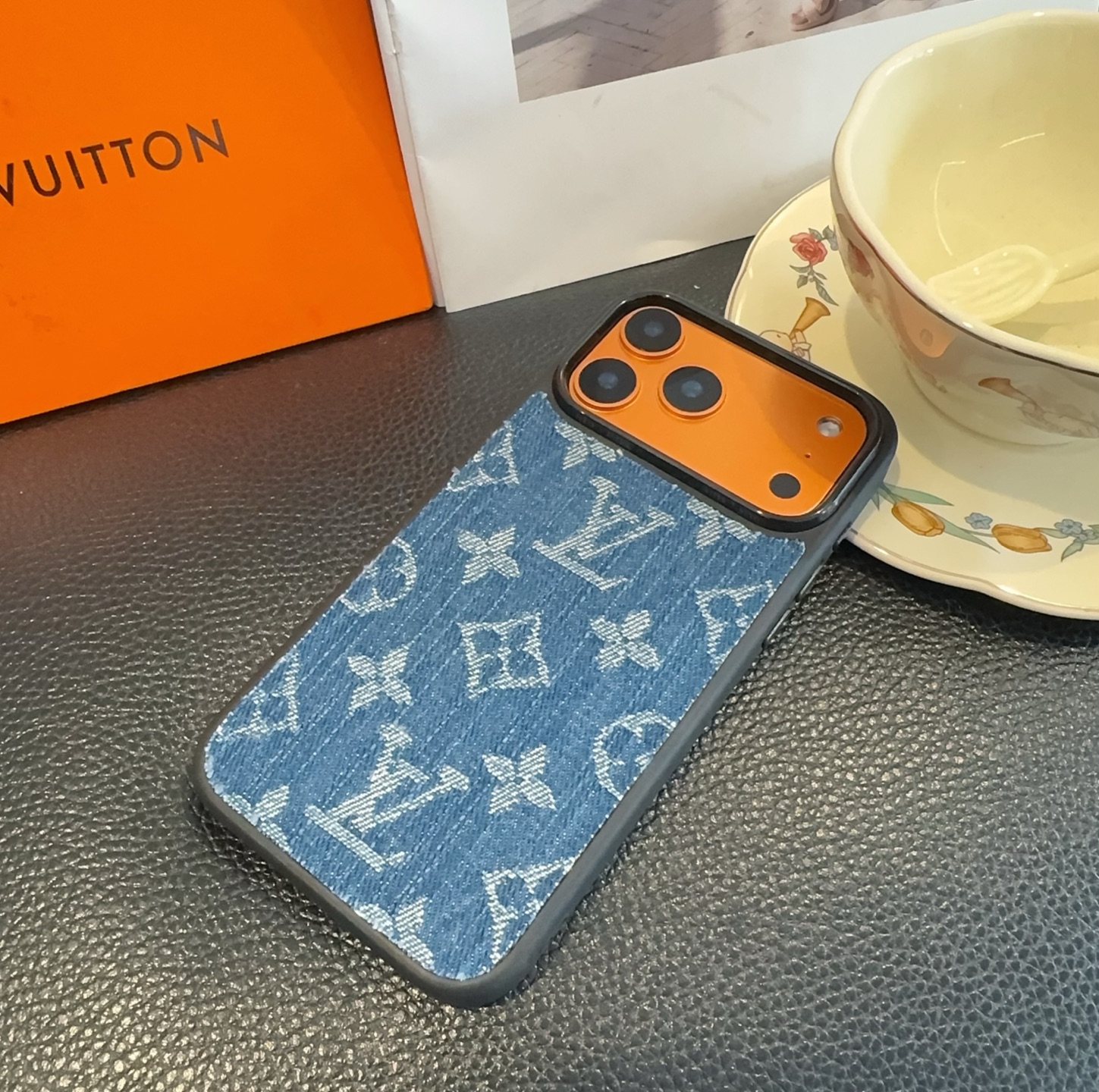 Louis Vuitton Monogram Denim Fabric Luxury Shockproof Phone Case