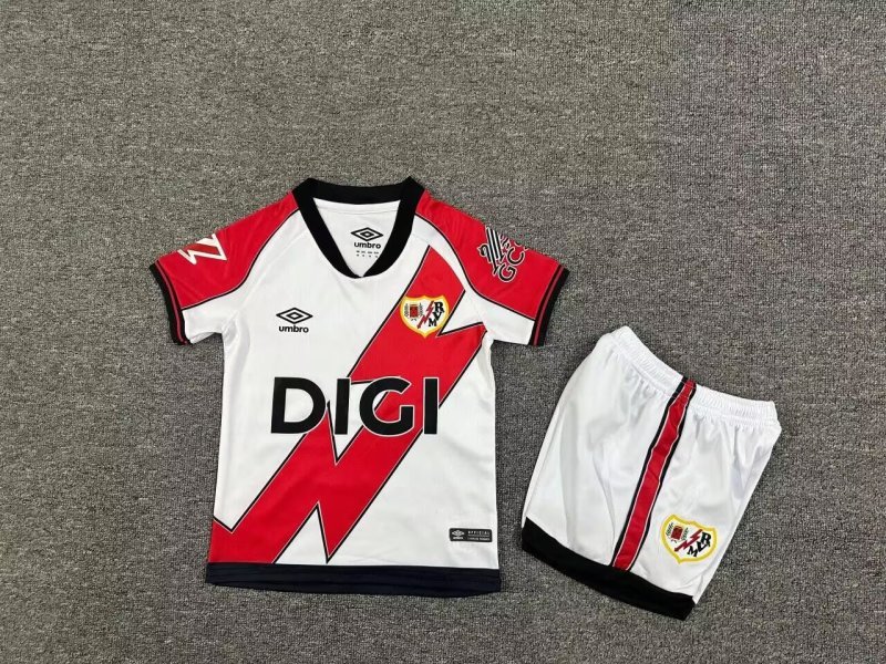Kids Rayo Vallecano Home Jersey Suit 25/26