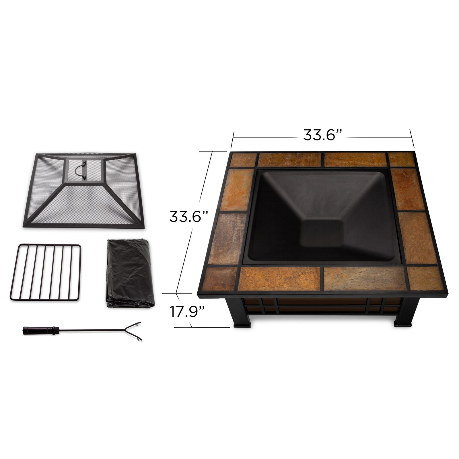 Morrison 17.9'' H x 33.6'' W Steel Fire Pit Table