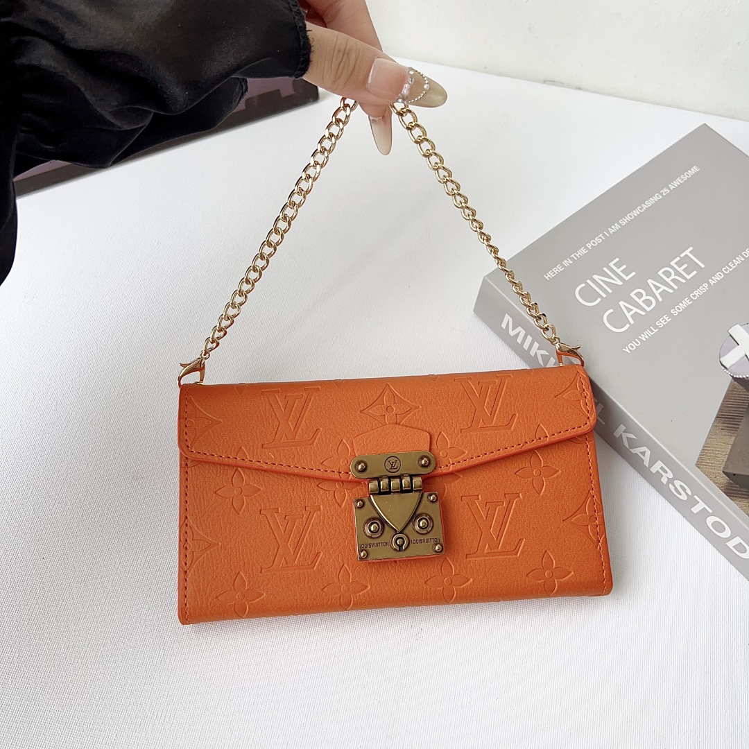 Louis Vuitton Embossed Monogram Wallet Crossbody Phone Bag