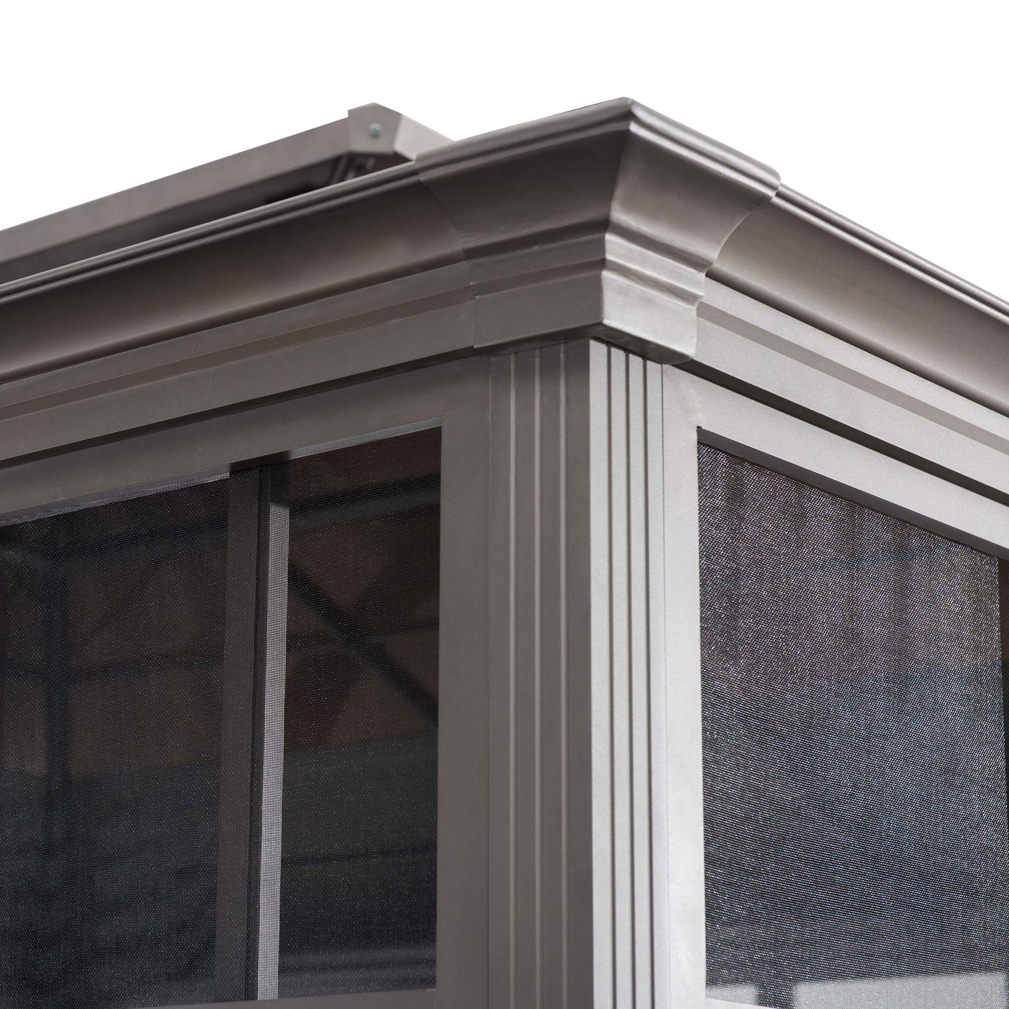 ft. Steel Screenhouse with 2-Tier Hardtop Hot Tub Gazebo
