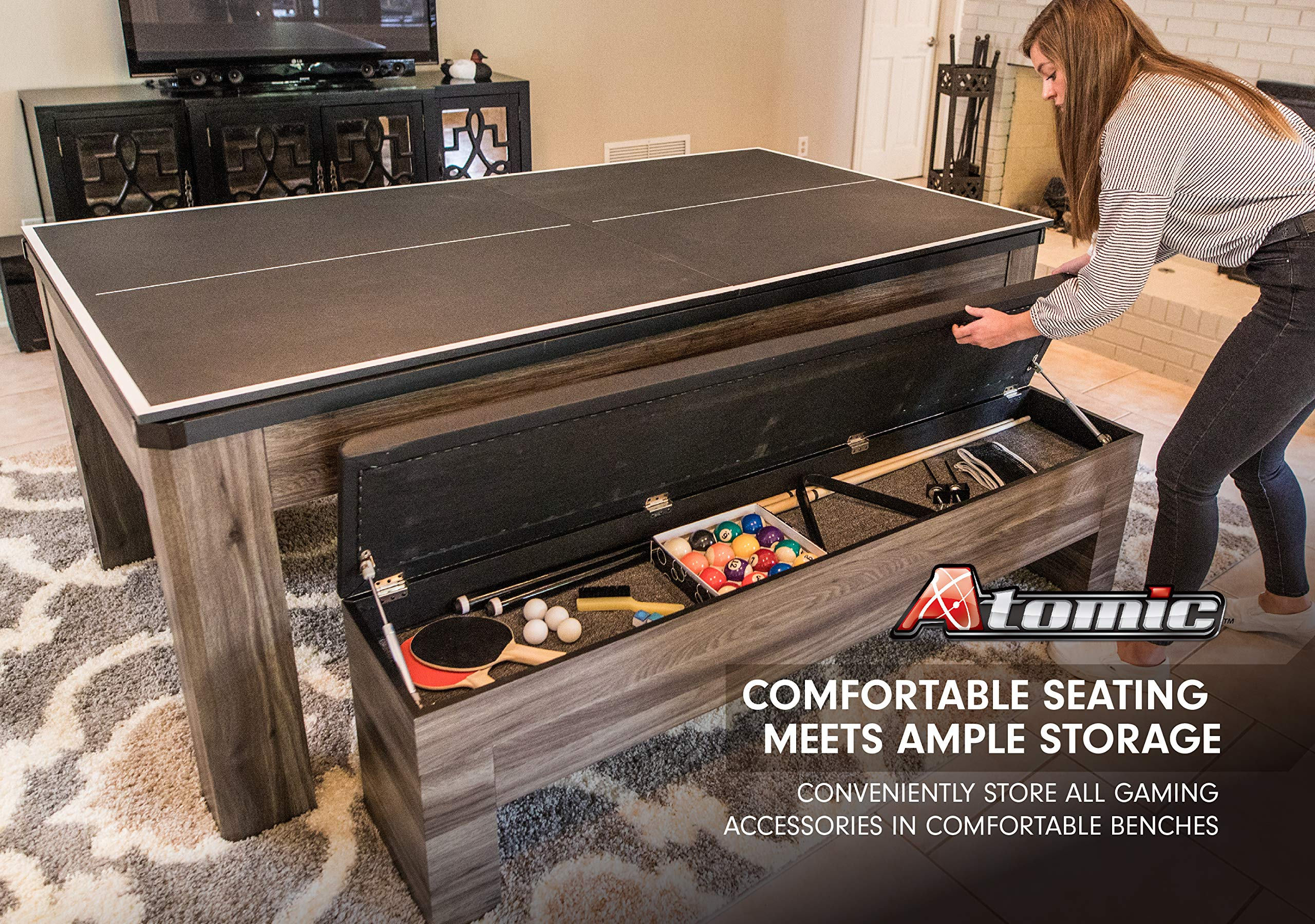 7' Hampton 3-in-1 Combination Table Includes Billiards