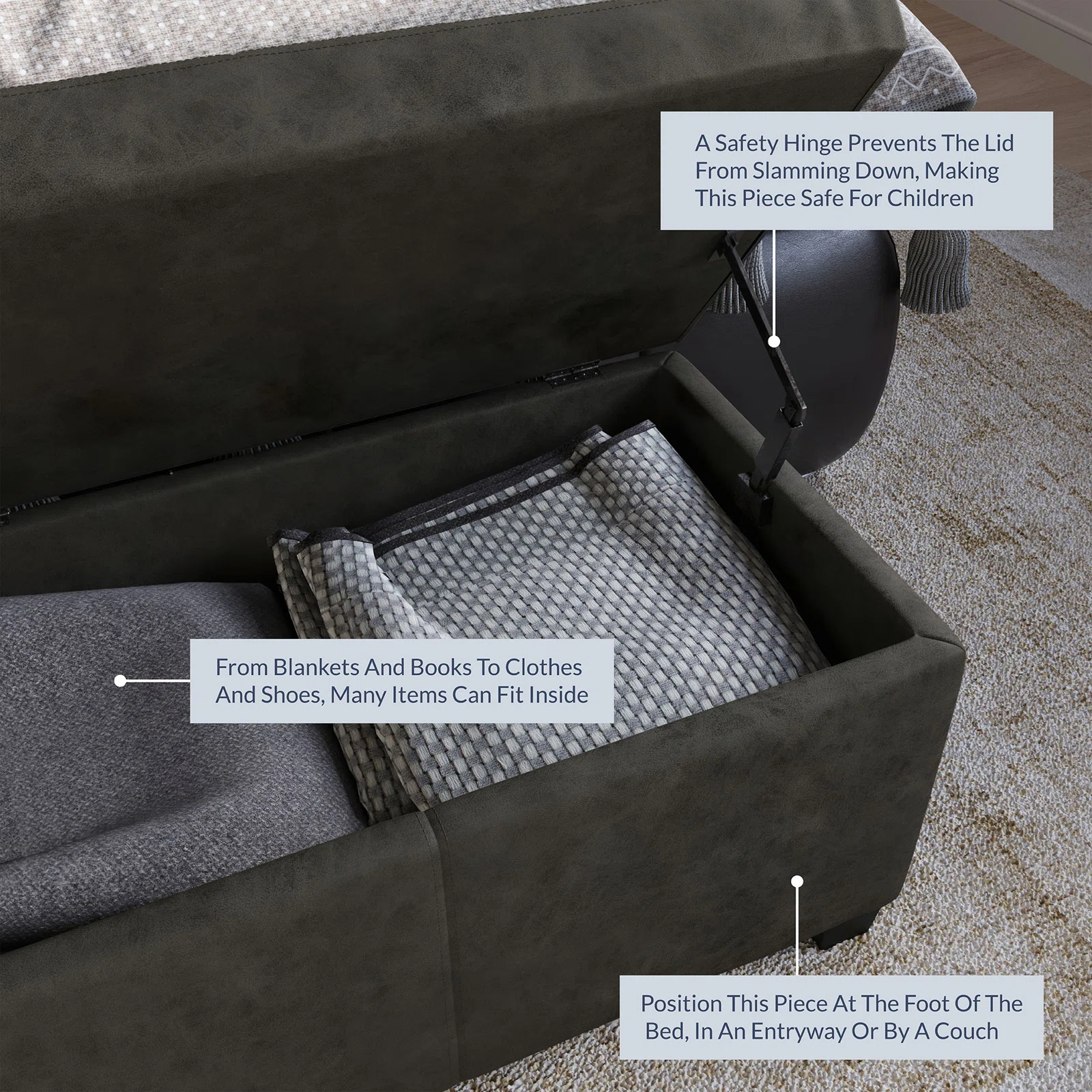 Boston Upholstered Storage Ottoman