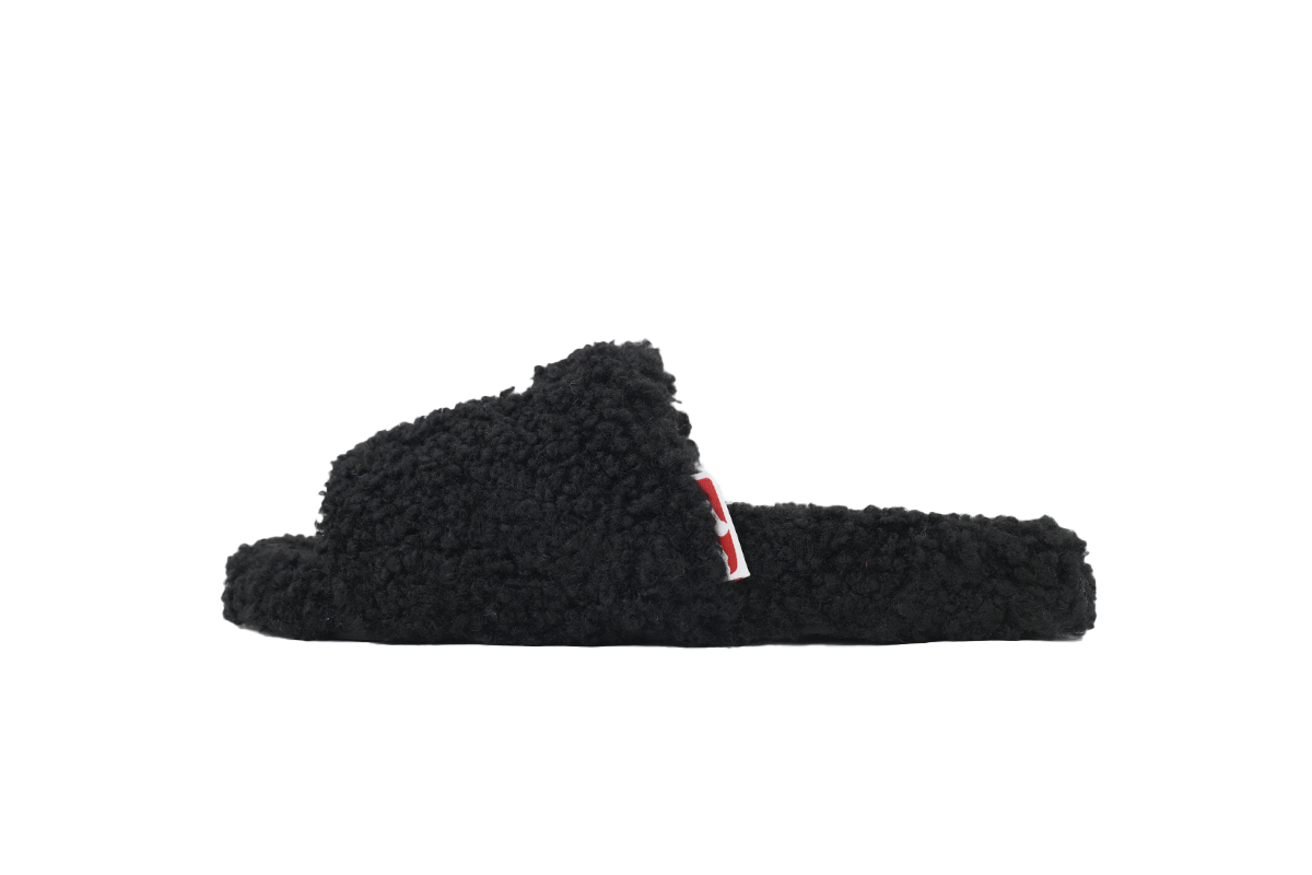 NBA x Balenciaga Furry Slides Black