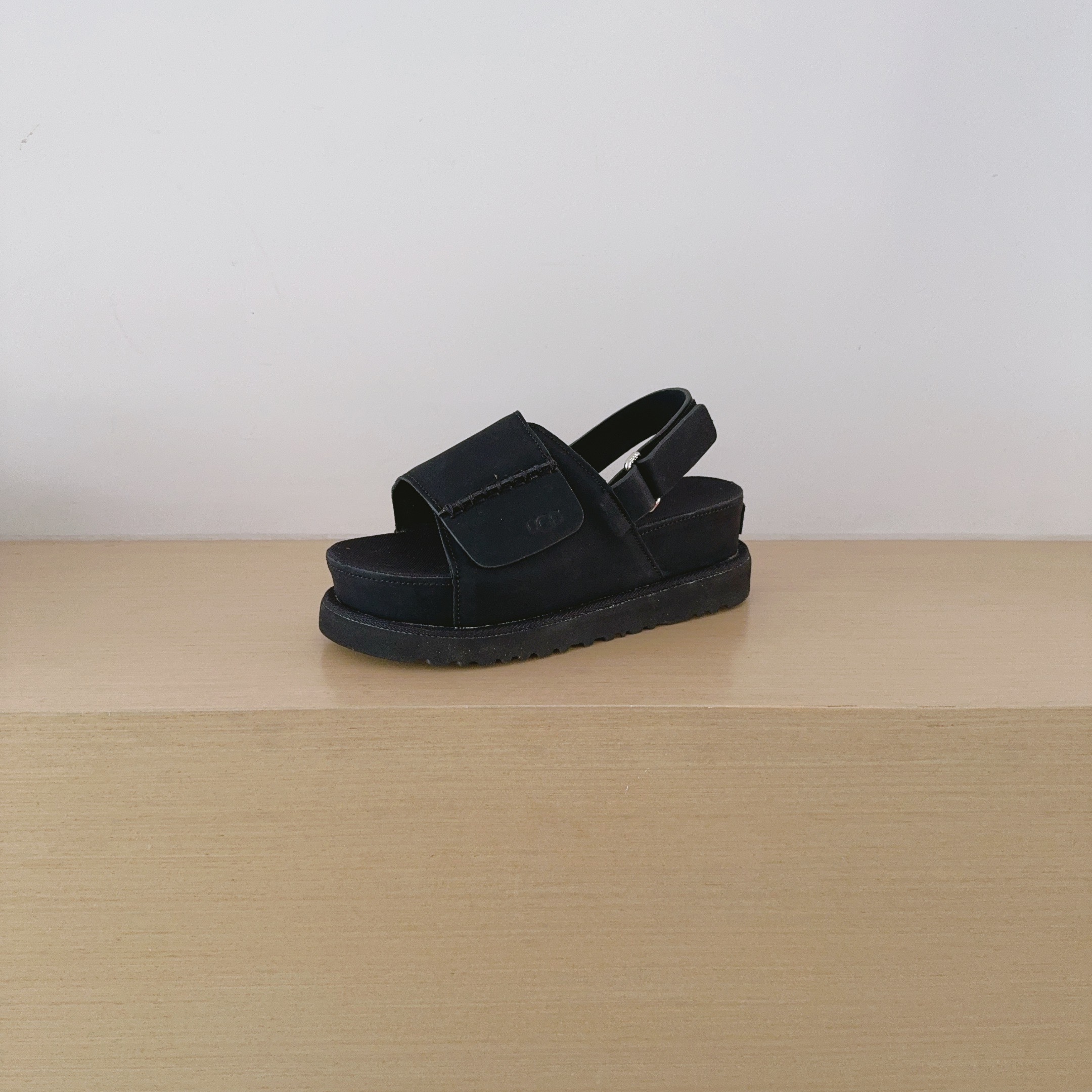 Wide Hook-And-Loop Backstrap Sandals